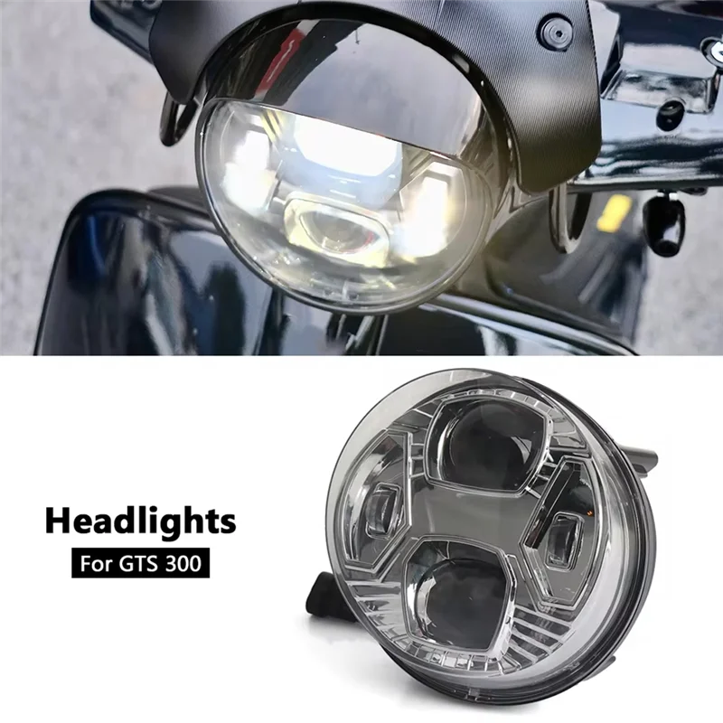 

BT-Motorcycle Accessories Front LED Headlight Headlamp Head Light Fairing For Vespa GTS300 Gts300 Gts 300 GTS 300