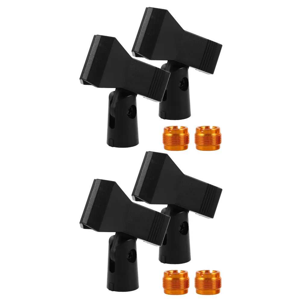 

4 Sets Microphone Clip Stand Clips Adapter Holder Wireless Accessories for Plastic Adapters Universal