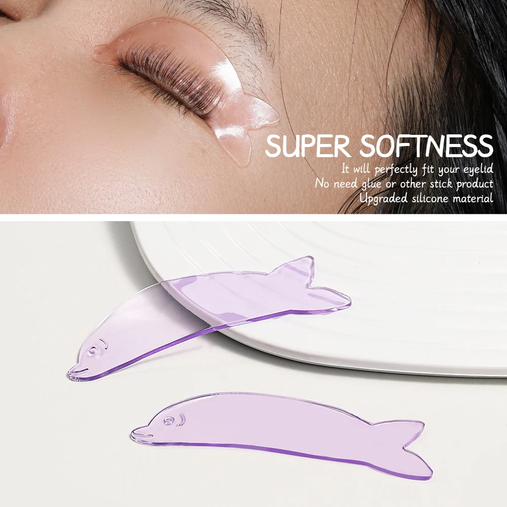 NEW KoreanSelf-Adhesive Silicone Rods,   2Pcs Dolphin Designed Lash Lift Pads to thoroughly soften eyelashes for lash lifting