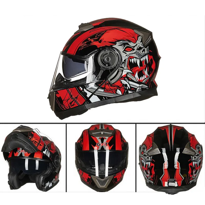 

New Motos Acacessories Double Lens Flip Up Motorcycle Helmet Motocross Motorbike Helmets PC Visor ABS Moto Casco Casque Capacete