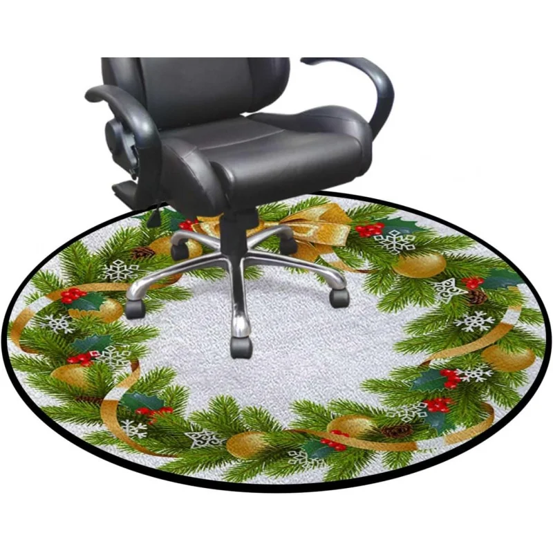 

Christmas carpet, home wreath, circular floor mat, indoor living room decoration, door mat 75X75cm