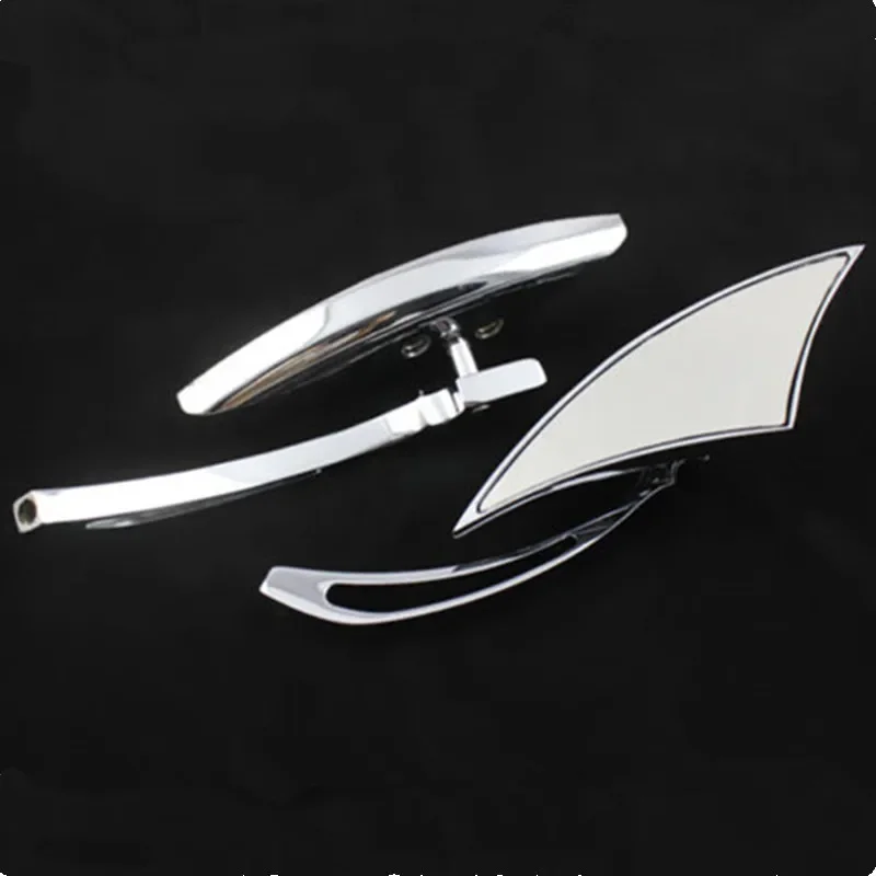 Motorcycle Black /Chrome 8mm 10mm Side Mirrors For Honda Shadow VTX Kawasaki Vulcan Suzuki GSX-R Yamaha V Star 1100