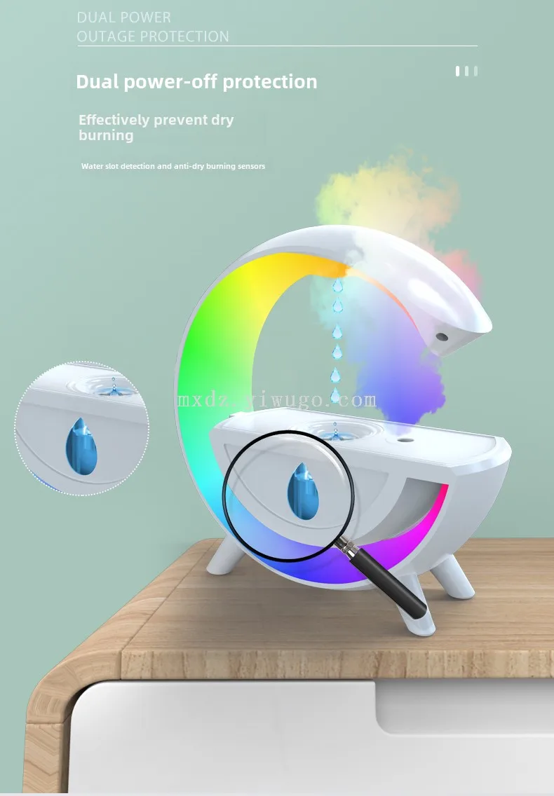 Anti gravity water droplet intelligent large G water mist RGB rainbow dazzling humidifier