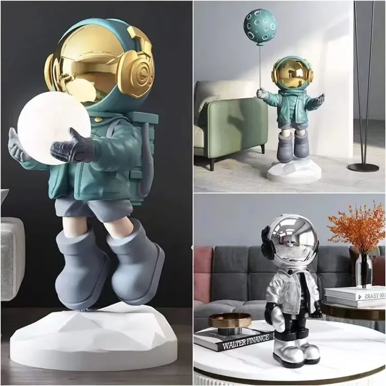 Astronaut Modern Design Floor Lamps for Living Room Decor Large Hotel Lobby Shops Moon Decorative Resin Standing Floor Lamp