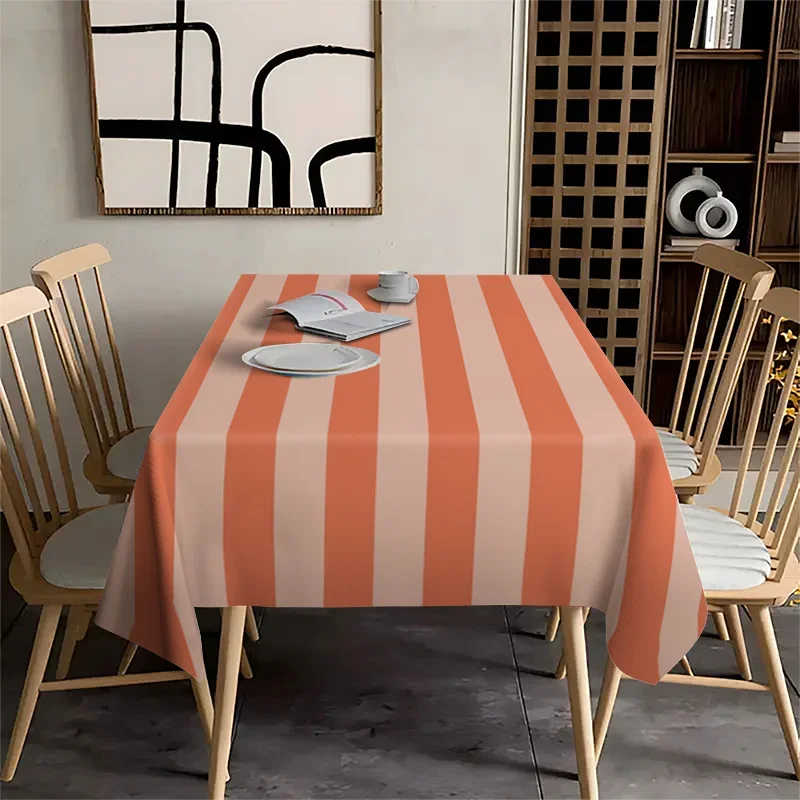 1pc Orange Patterned Tablecloth - Warm and Bright - Ideal for Enlivening Your Dining Table -  yzb