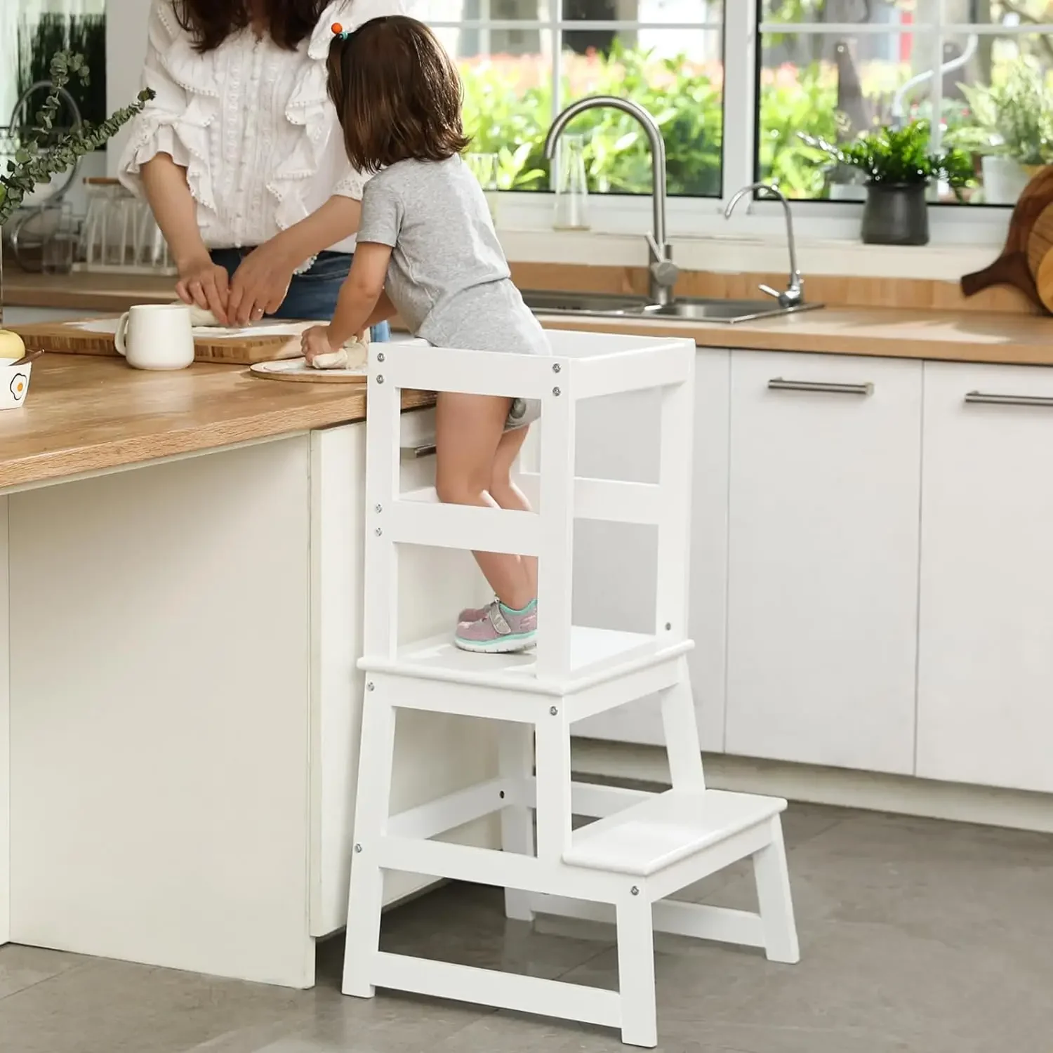 

Kids Kitchen Step Stool,Baby Standing Tower for Counter and Bathroom Sink,Toddlers Montessori Learning Stool