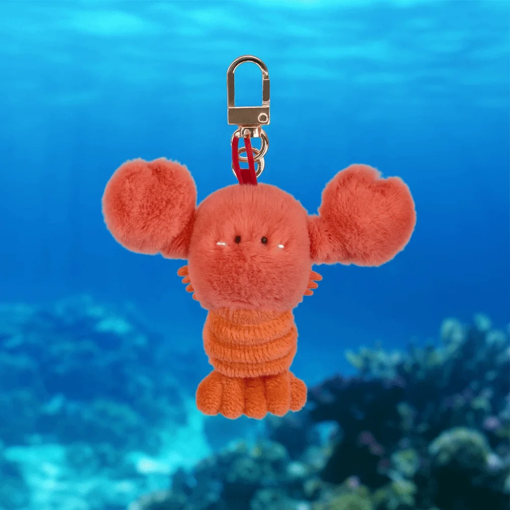 Chaveiro de animal oceano macio kawaii lagosta polvo fofo chaveiro coleção simulação dos desenhos animados pingente de pelúcia presente de aniversário