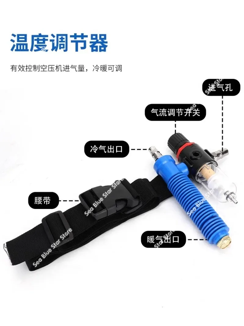Air conditioning type oxygen supply sandblasting helmet sanding cap one-piece split sandblasting protective clothing activated