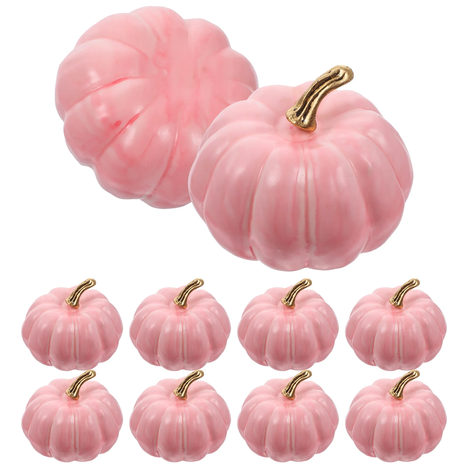 10 Stück Halloween-Kürbis-Dekorations-Requisiten, 10 Stück/Packung (rosa), Schaumstoffe, künstliche Kürbisse, Ornament