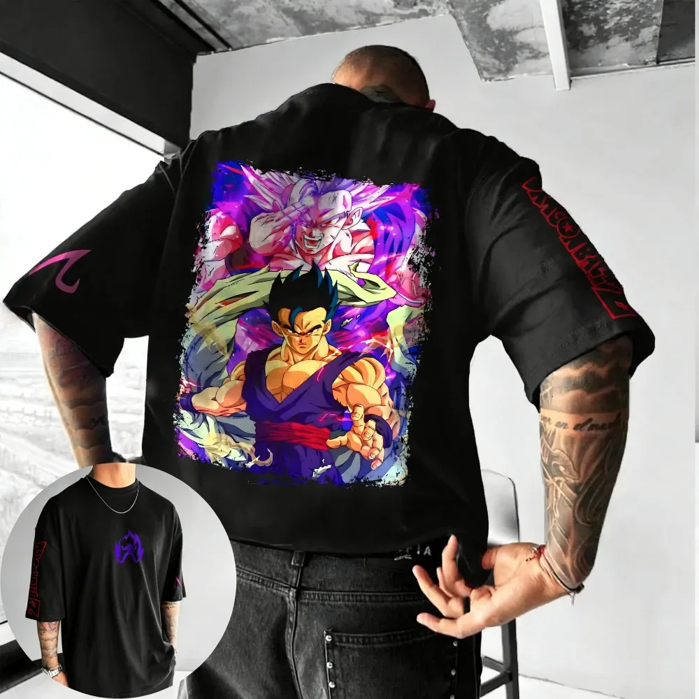 

Plus Size Summer Dragon Ball Anime Retro Pattern Printed Men, Women T-shirt Casual Parent Child Tops Street Wear Harajuku Y2K