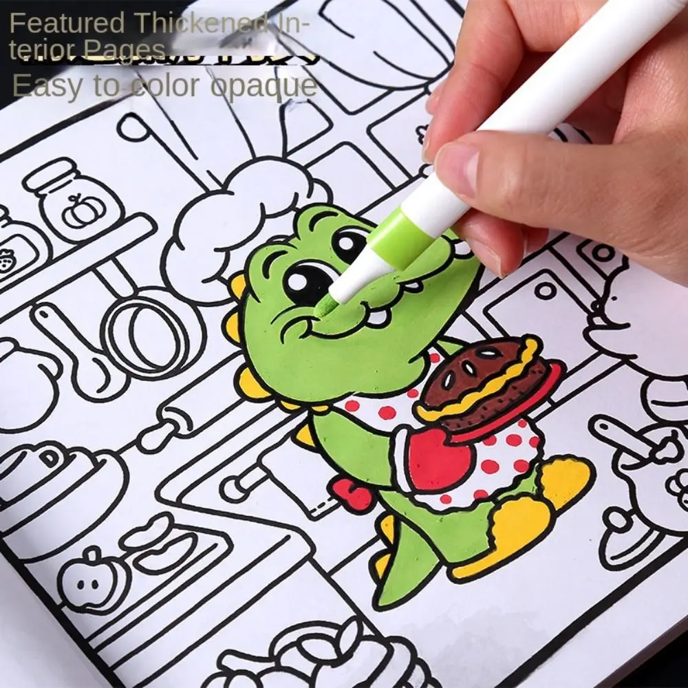 

Книжка-раскраска Монтессори с едой и фруктами, карманная образовательная книга для акварельной живописи, креативная цветная книга «сделай сам», детский сад