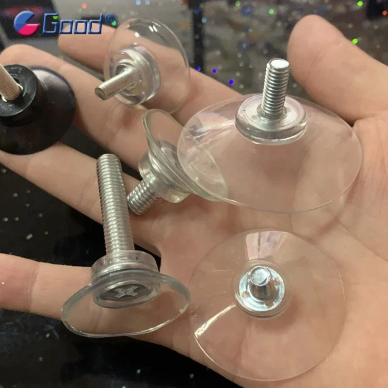 M6/M8 Screw Transparent PVC Suction Cup Suckers Turn Nut Glass Table Tops Storage Tool Hooks Door Wall Hook Dia 33mm-54mm