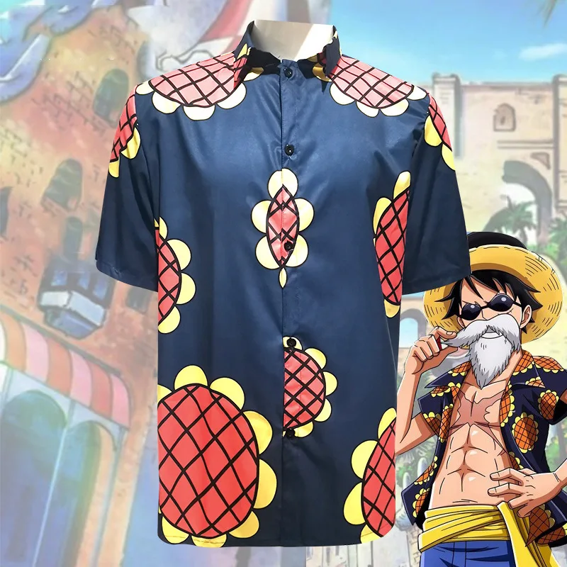 

Anime One Piece N Floral Casual Shirt Hot Sale For Men Luffy Sanji Cos 3D Short Sleeves Beach Oversized Funny Clothing Fashion
