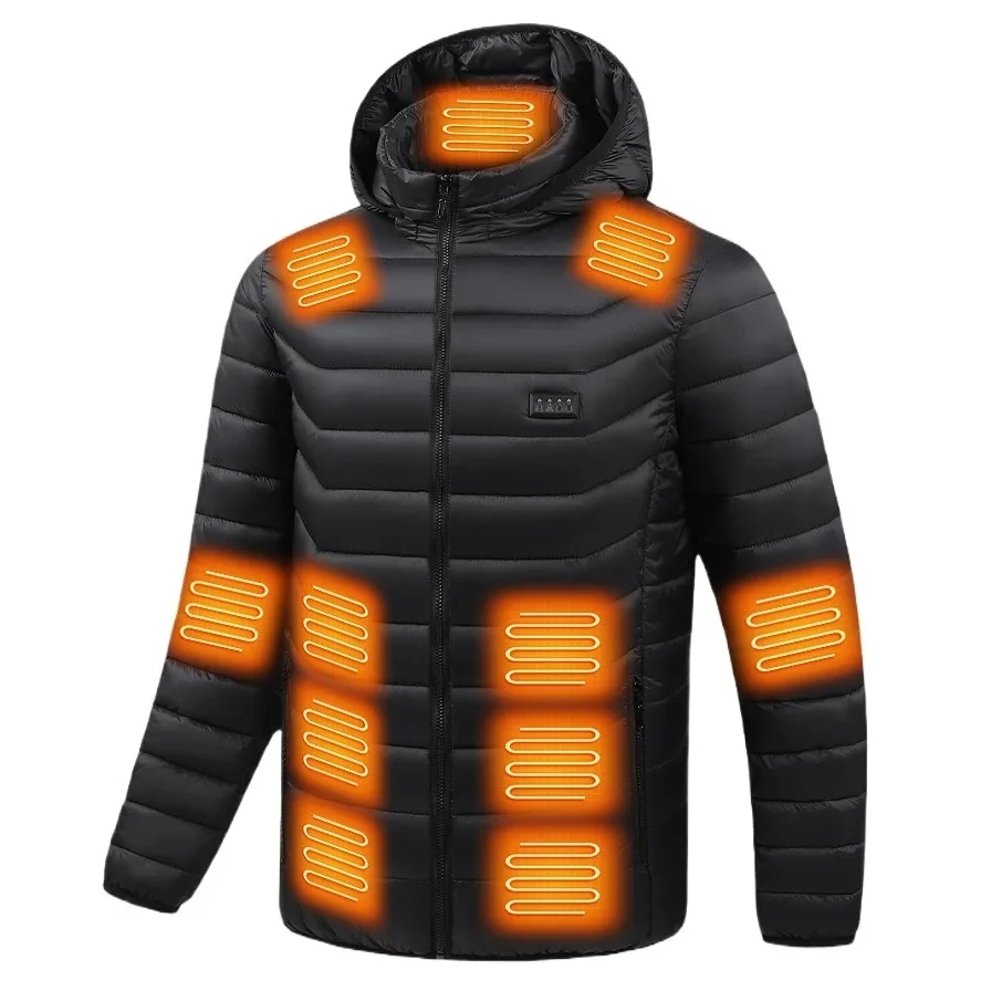 

Новая мужская хлопковая куртка с 25-зонным подогревом, зимняя съемная шапка с электрическим подогревом, интеллектуальная изоляция, теплая одежда, пальто