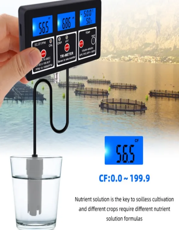 7-in-1 waterkwaliteitstestermonitor
