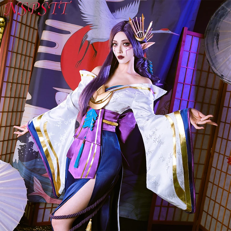 

NSPSTT Spirit Blossom Morgana Cosplay Costume Official Skin Purple Suit Women's Halloween Comic Con