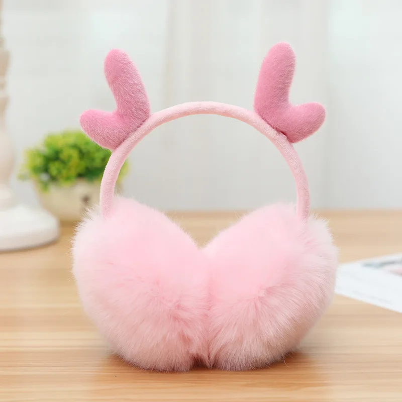 Christmas Antlers Earmuffs Soft Plush Ear Warmers Cute Elk Earmuff Autumn Winter Warm Ear Muffs For Women Girls High Quality