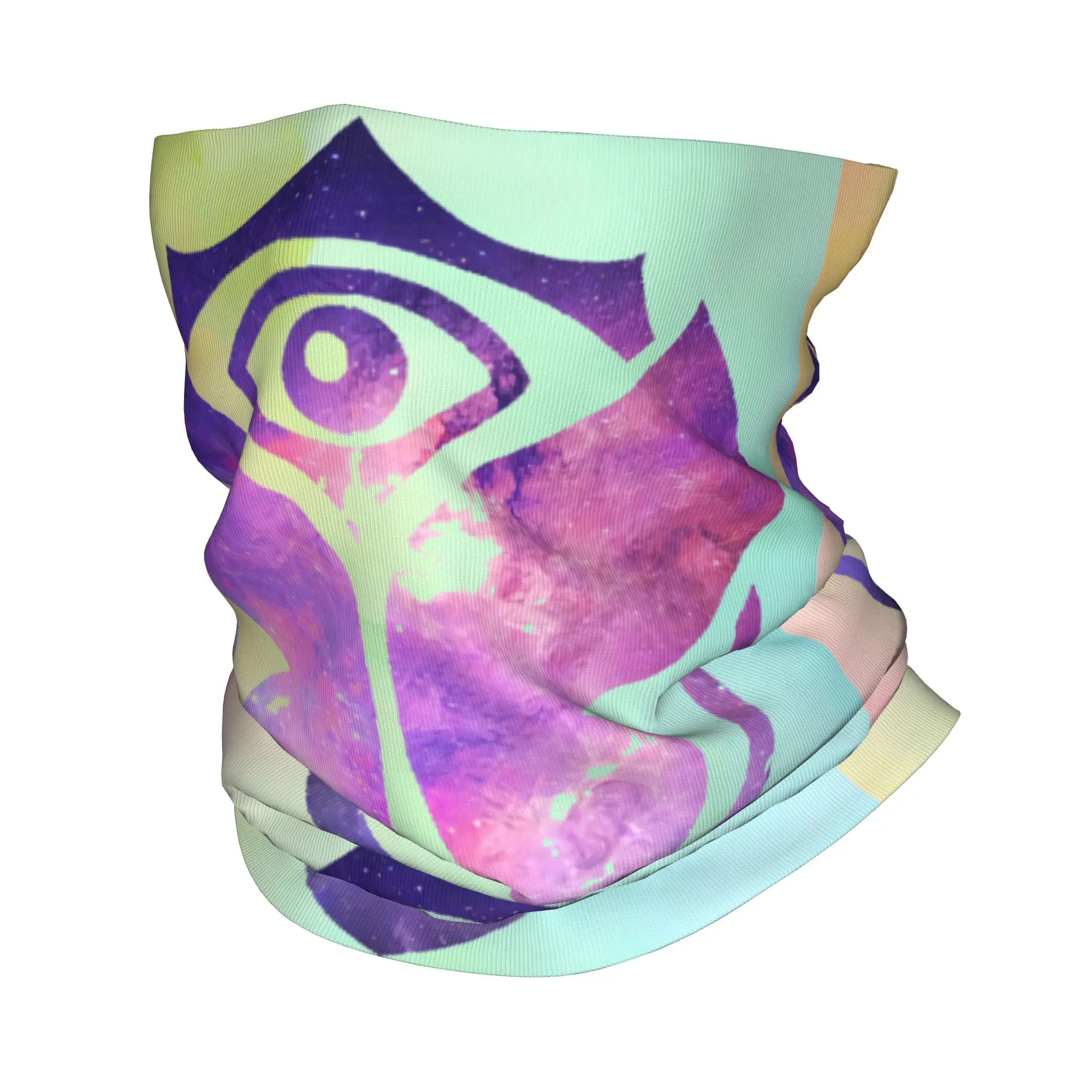

Custom Tomorrowland Pastel Watercolor Dreamy Bandana Neck Gaiter for Hiking Men Women Wrap Scarf Background Balaclava Warmer