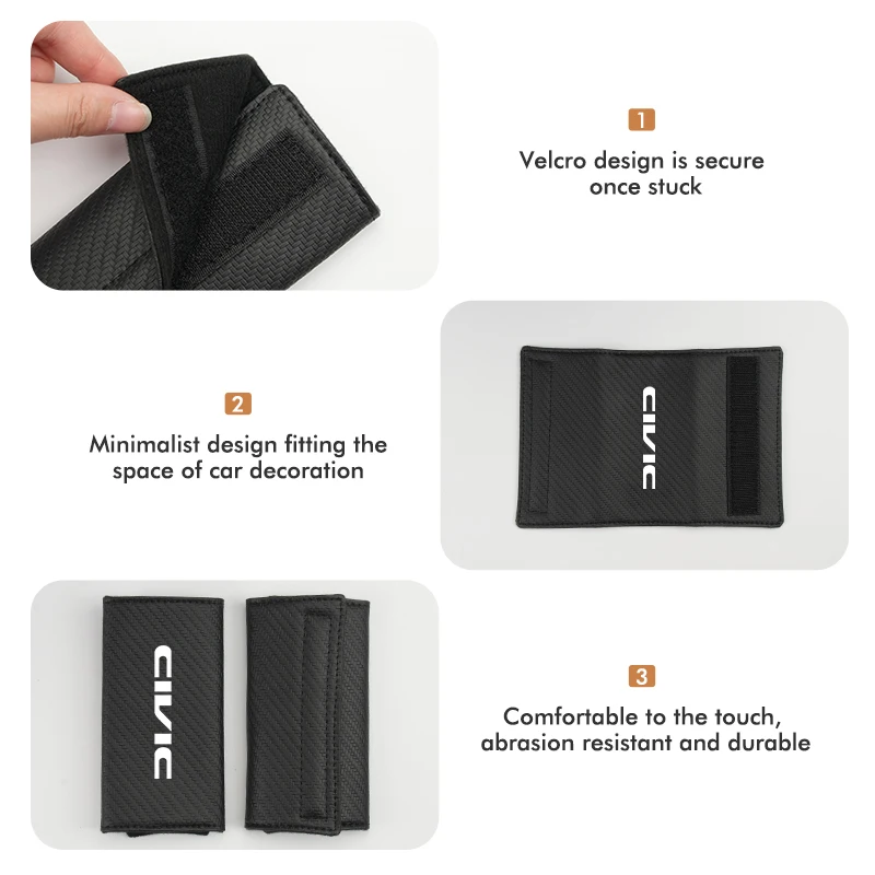For Honda Car Door Handle Cover Anti-slip Protector Accessories 10th 2014 2015 2016 2017 2018 2019 2020 2021 Civic view 3