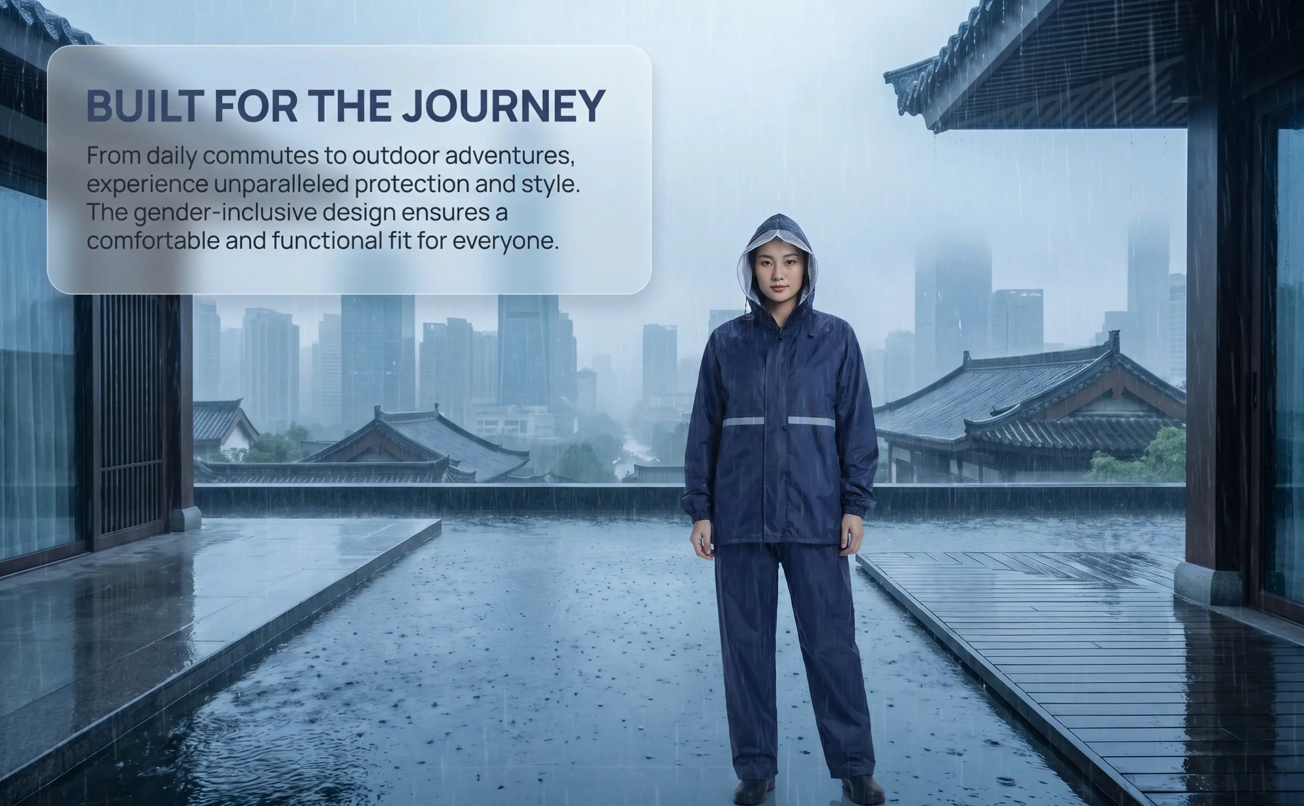 Pantalon imperméable réfléchissant pour moto et vélo, combinaison de pluie double couche pour adulte, unisexe, équipement de sécurité réfléchissant pour l'extérieur