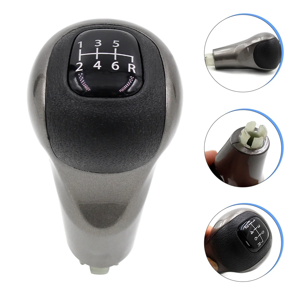 

6-Speed Manual Gear Shifter Knob Replacement Black Durable Scratch Resistant Smooth Grip Comfortable Car Interior for 6