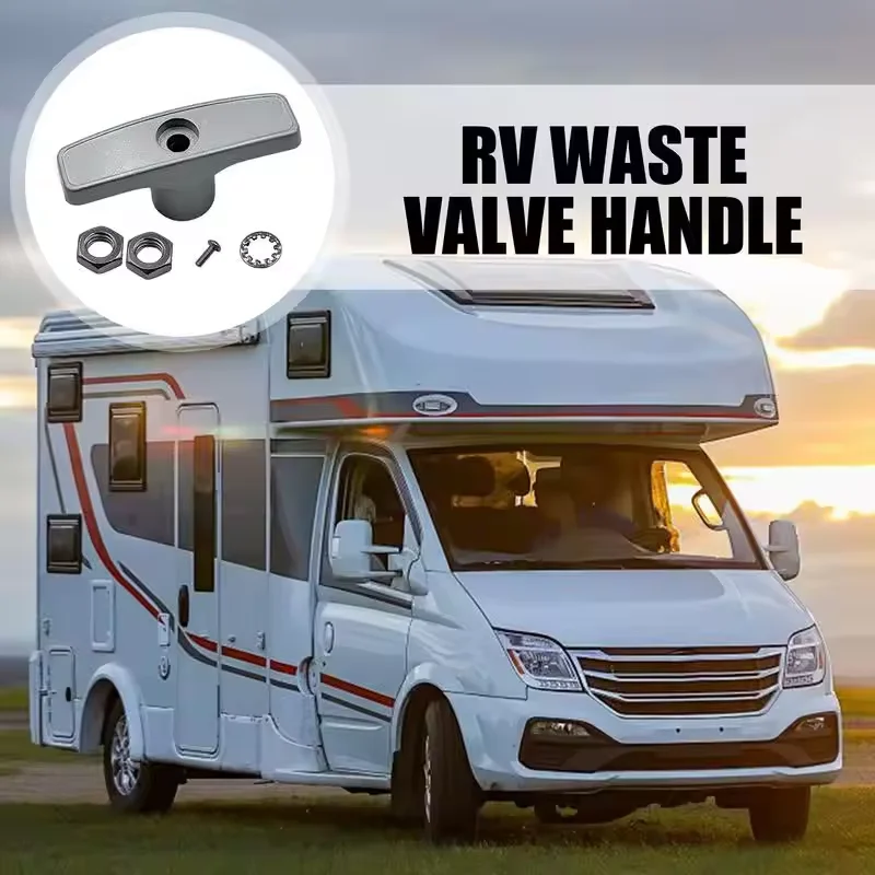 T Handle RV Sewer Valve Handle Replace Easy Installation RV Dump Valve Aluminium Handle Kit Professional Waste Valve Handles