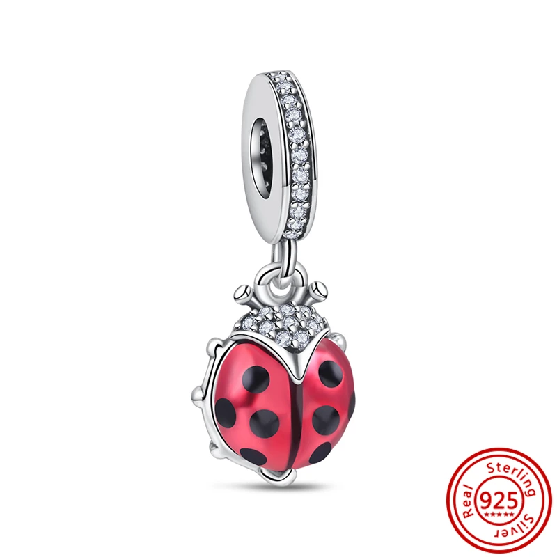 925 Sterling Silver Bee Butterfly Firefly Ladybird Frog Snail Insect Fine  Beads Fit Original Pandora Charm Bracelet DIY Jewelry