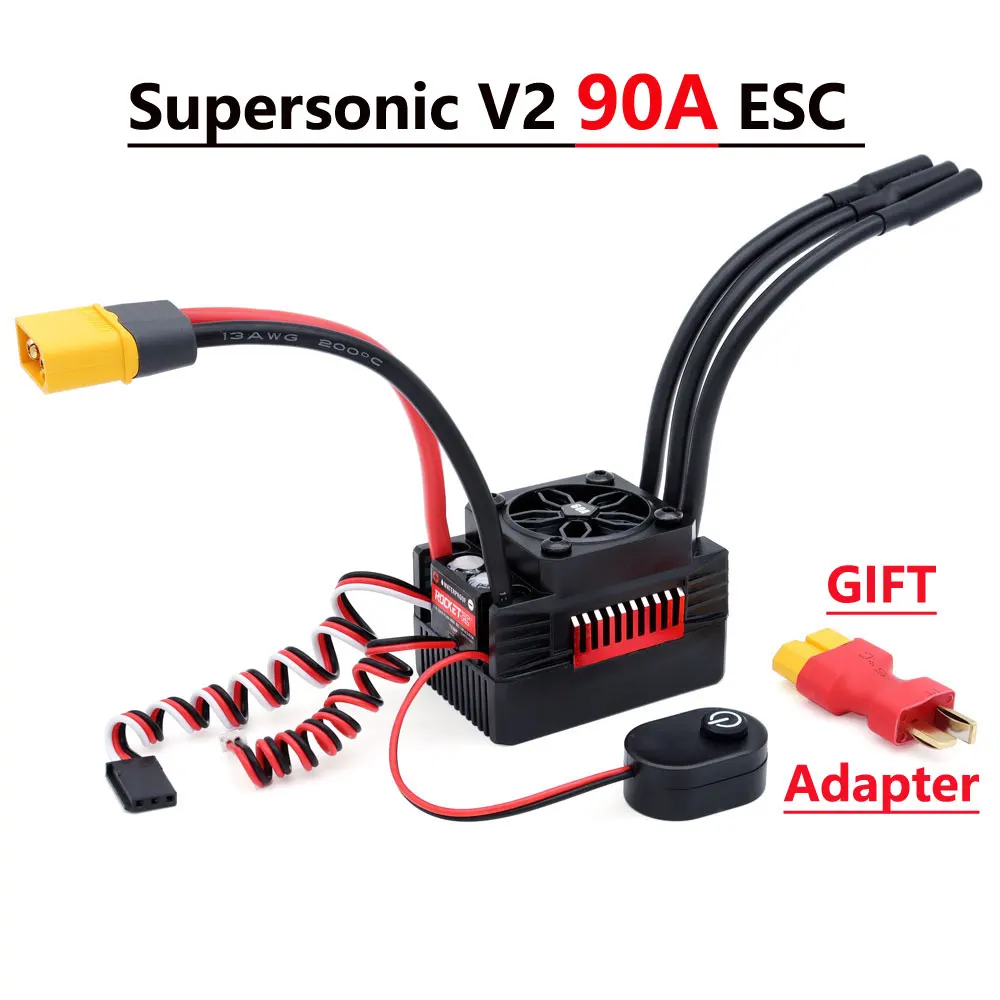 ROCKET-RC RC ESC Borstelloze V2 50A 60A 90A 110A 130A 160A Elektronische Snelheidsregelaars voor 1/7 1/8 1/10 RC Auto Buggy Truck Onderdelen