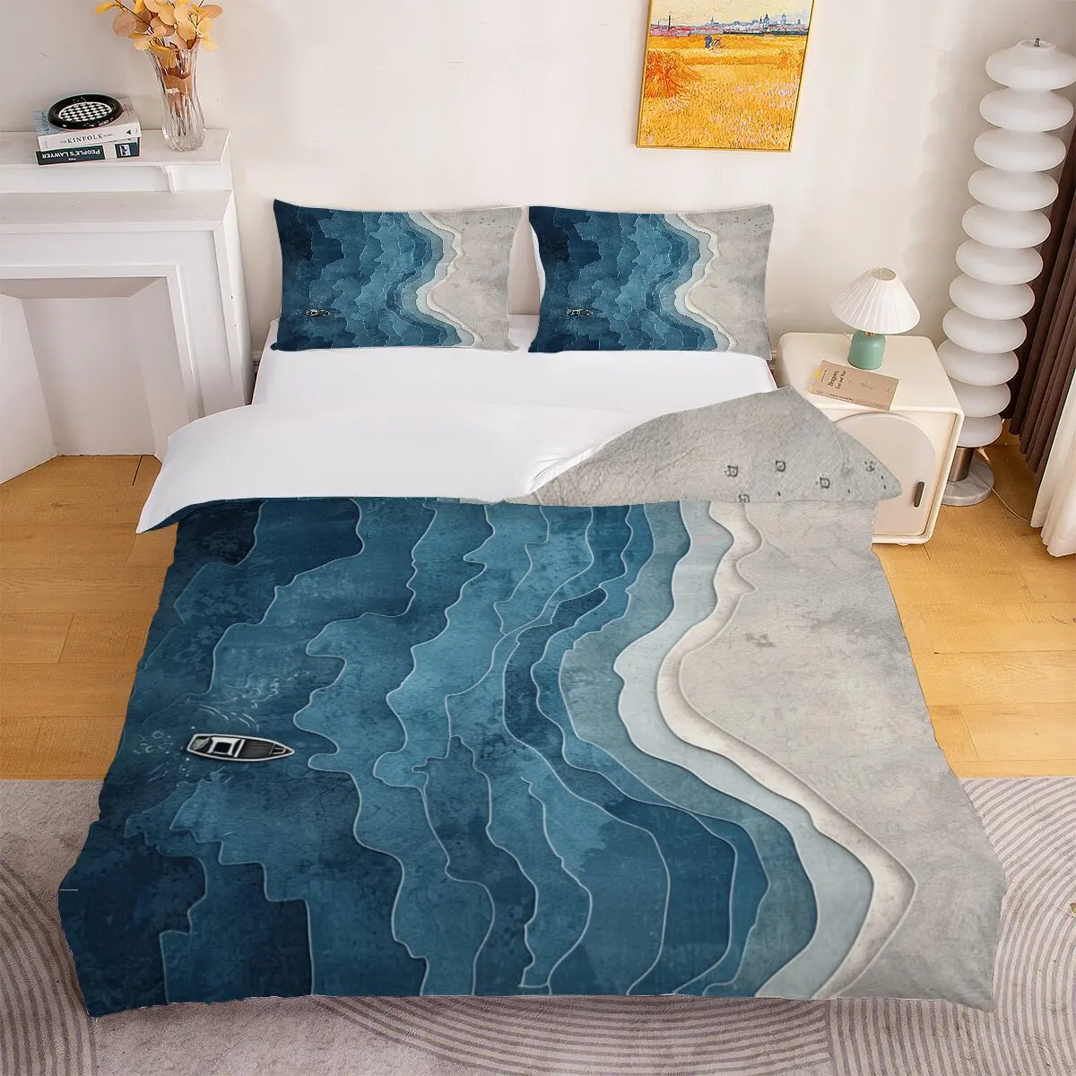 Boats  duvet cover   Oceans  1 duvet cover and 2 pillowcases