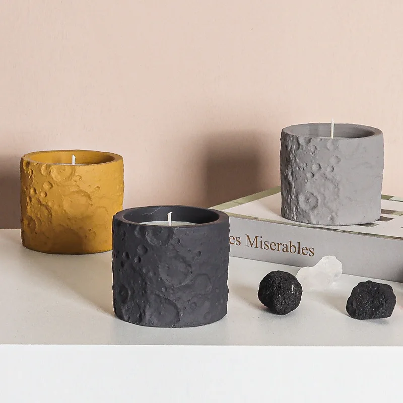 Empty Candle Jars Lunar Cement Candle Cup Aromatherapy Empty Cup Candle Container Gift Jars for Candles