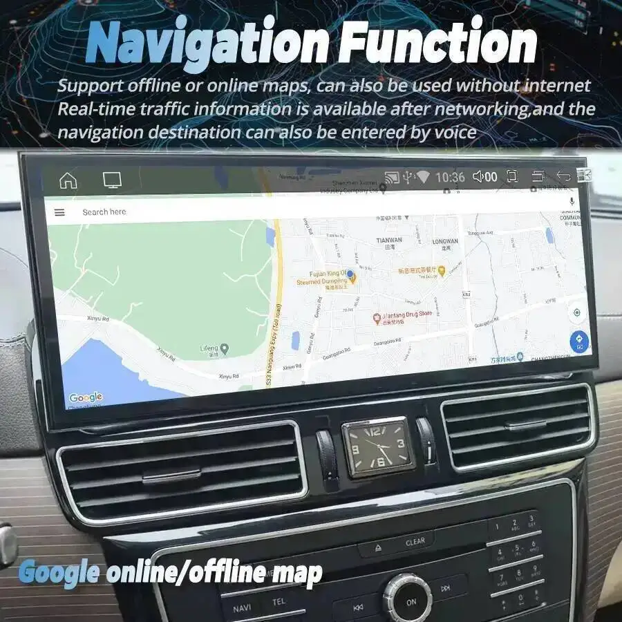 15.8inch dual system CarPlay For Benz GLE GLS ML GL 2012-2019 Radio Auto Android 15 Video Player Multimedia GPS Navi Stereo 4G