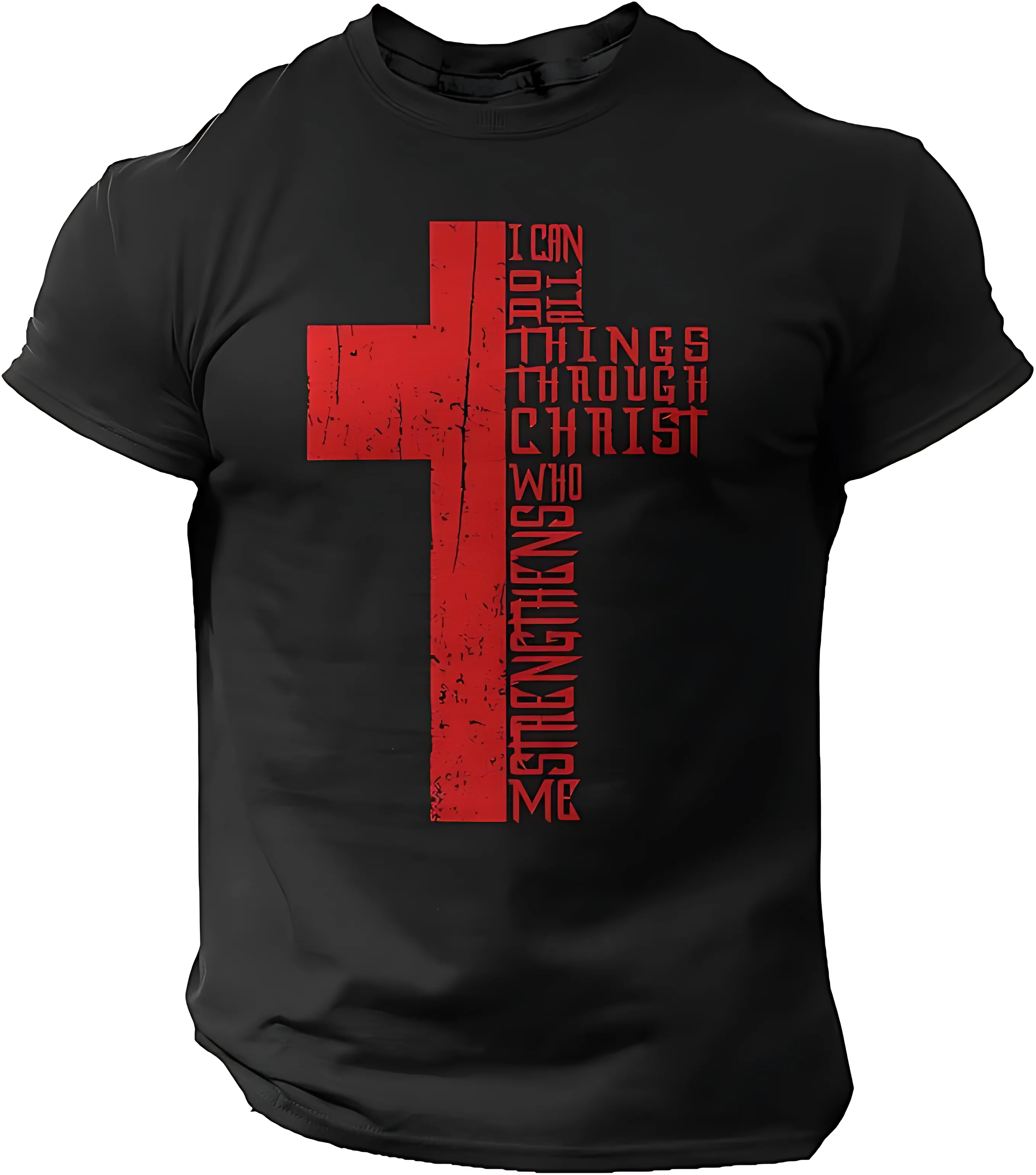 

Cross T-Shirt Christian Men Faith Vintage Style Religious Tee Birthday T-Shirt Funny Gifts for Men lwf 180g