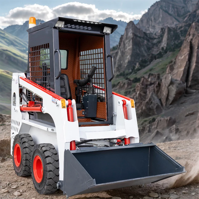 Construction Demolition Mini Loader Wheeled Bucket Loader Agricultural Skid Steer Loader Farm Handling Micro Loader(Customized)