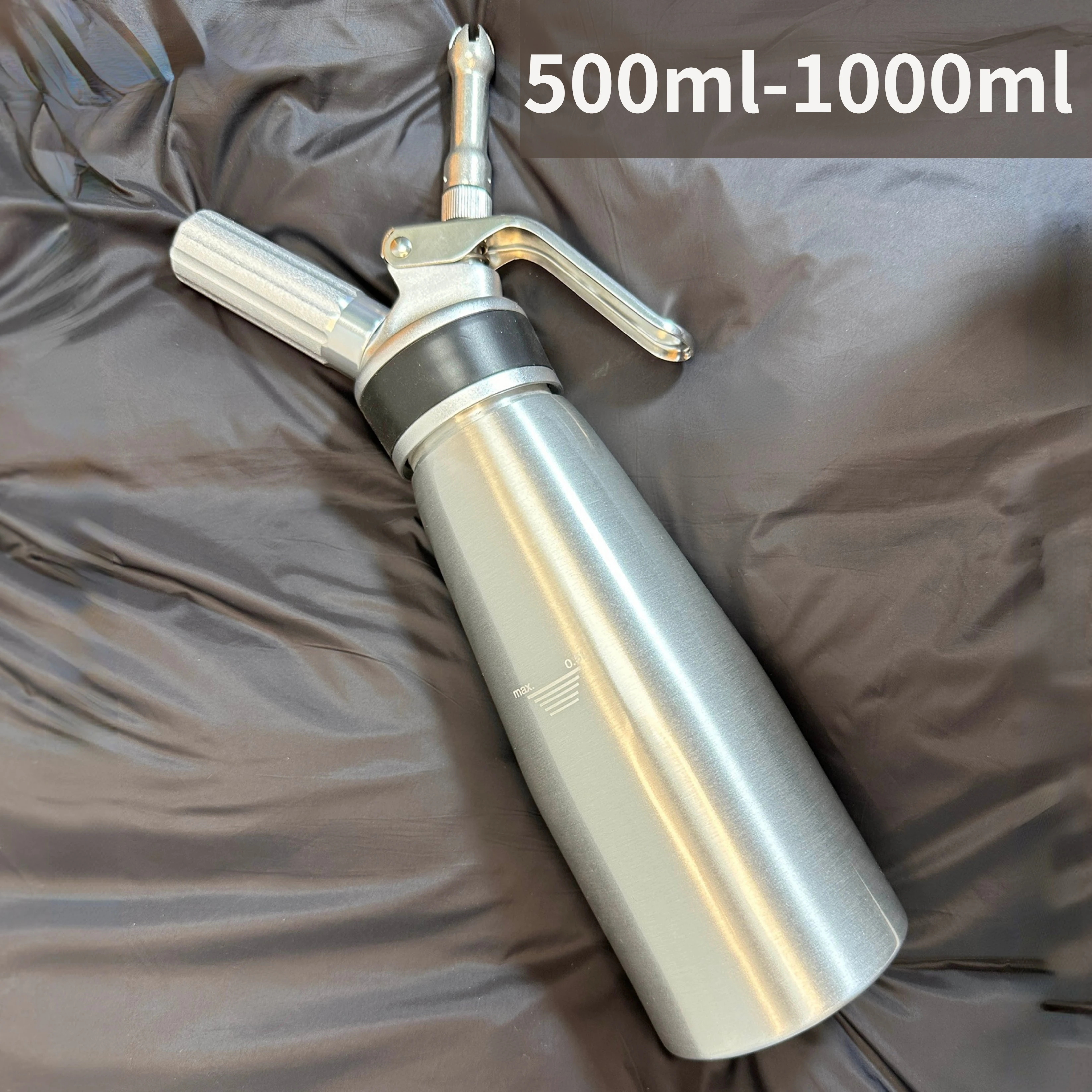 

500ml Cream Gun Stainless Steel Cream Foamer Stainless Steel Cream Inlaid Vase Nitrogen Siphon Bottle Reusable Baking