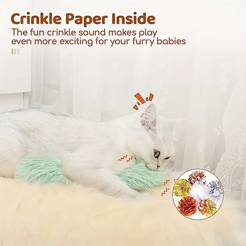 1pc Cat Self-entertainment Toys Plush Strip Pillow Contains Catnip Cat Pillow Companion Cat Toy Pet Supplies