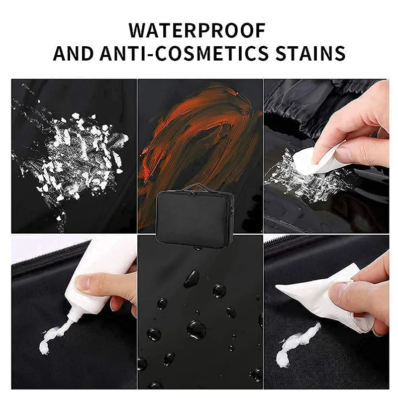 New Portable Makeup Bag Professional Embroidered Nail Art Clapboard Case Toolbox Cosmetic Bags for Women