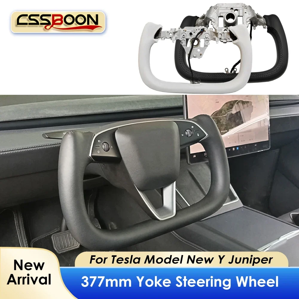 

2025 New Model Y Juniper Sport Yoke Steering Wheel Heating Nappa Leather Car Handle Stitch Modified Accessories for Tesla