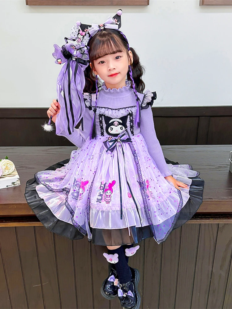 

Комплект из вязаного свитера и юбки Princ Sle для маленьких девочек, осенне-зимняя детская одежда на день рождения, стиль Лолита