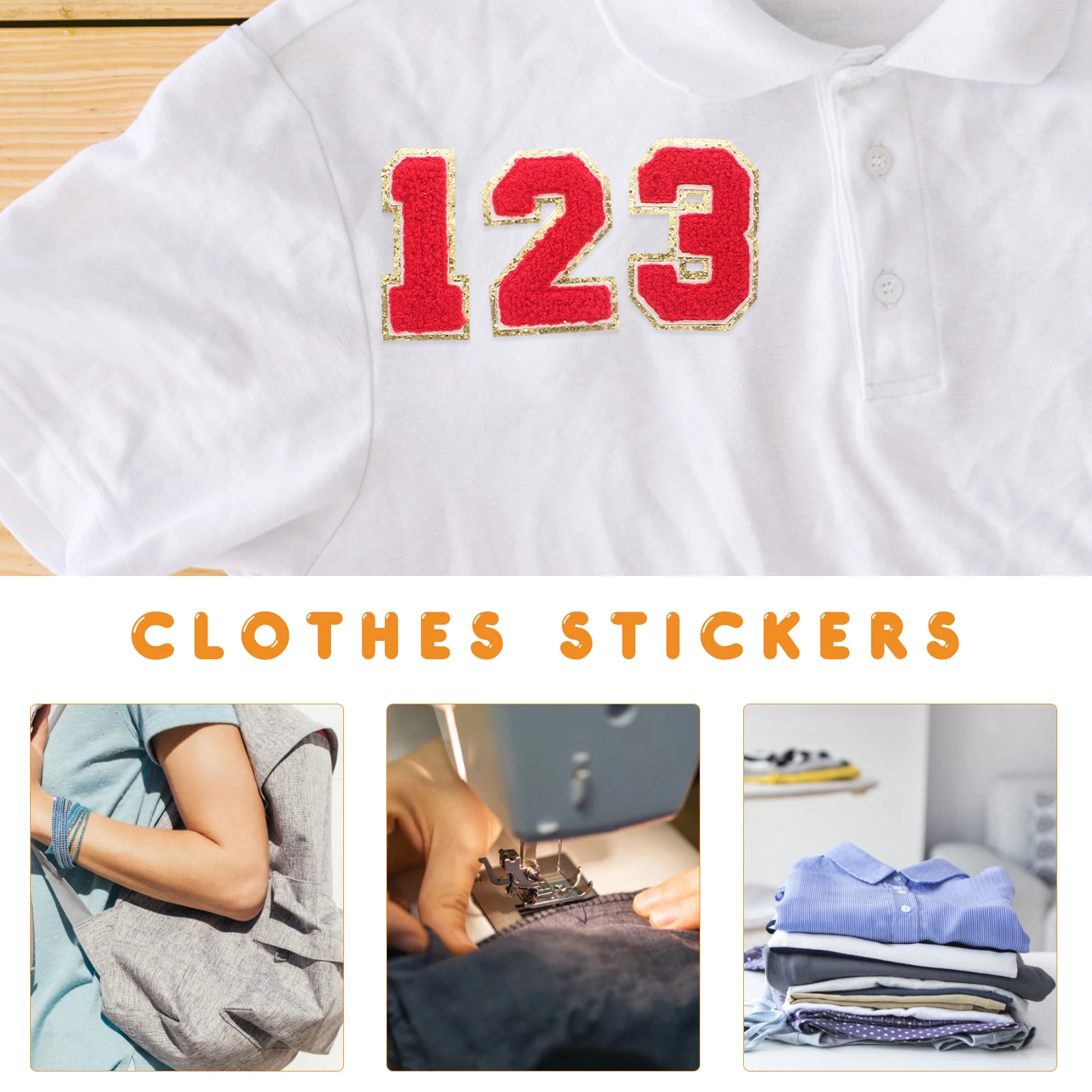 

20pcs Digital Patch Clothes Applique Decorative Number Appliques Polyester Coat Bag Hat DIY Embroidered Accessories