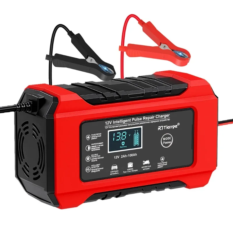 

Подходит для свинцово-кислотных аккумуляторов 12V6A, умное зарядное устройство, автомобильное/мотоциклетное зарядное устройство, вилка европейского стандарта, цифровой экран дисплея