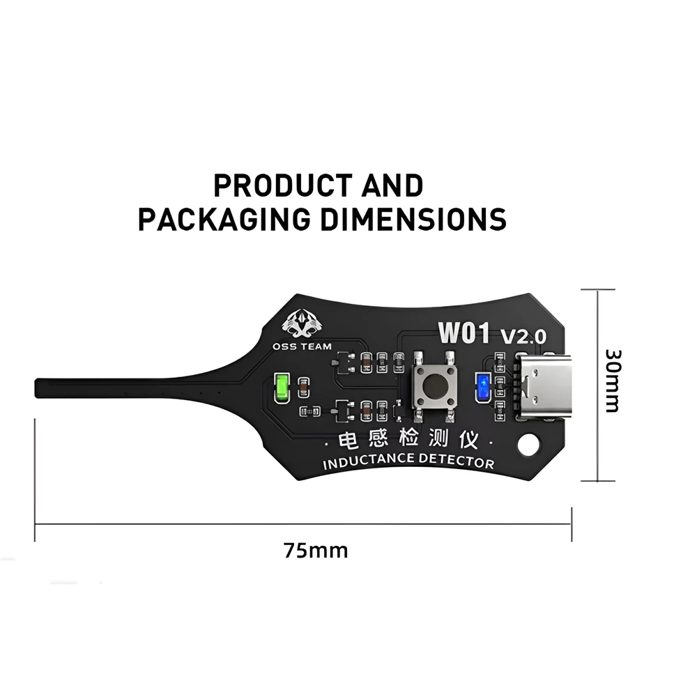 W01 Inductance Tester Detector Tool Repair Electromagnetic Induction Quick Fault Detection for PCB Motherboard Repair Tool Sets