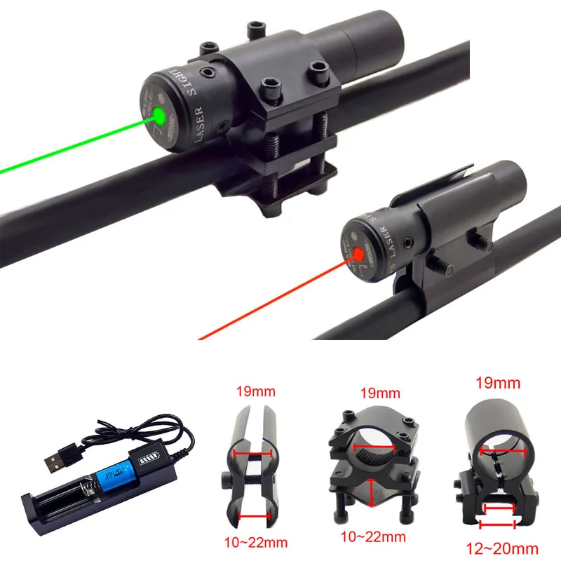 Czerwony/zielona kropka celownik z akumulatorem celownik laserowy do karabinu Airsoft szyna 11/20mm szkolenie taktyczne polowania laserowego