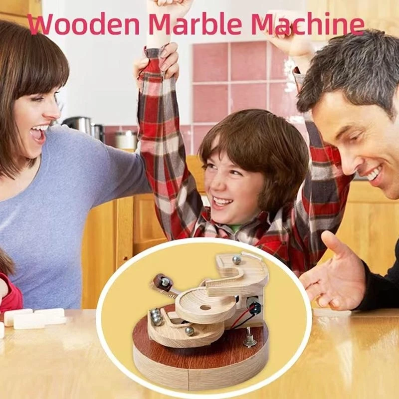 자동 대리석 실행 모델 장난감 4.5 인치 목조 건물 키트 데스크탑 장식품 15UB