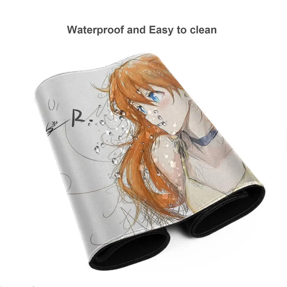Asuka Kawaii Ins Girl Mousepad كبير مقاوم للماء ومضاد للانزلاق طاولة طعام حصيرة لطيفة ثانوية يوان مكتب لعبة لوحة مفاتيح الكمبيوتر
