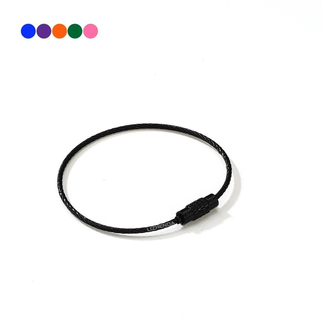10pcs Colorful Stainless Steel Wire Keychain Cable Loop Set