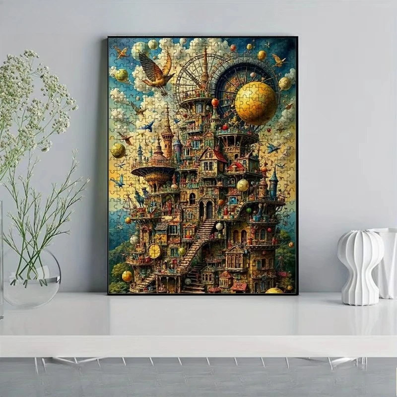 Colorful Whimsical Castle Landscape Jigsaw Puzzles 500/1000/1200/2000 PCS Modern Wall Decor for Living Room Bedroom Perfect Gift