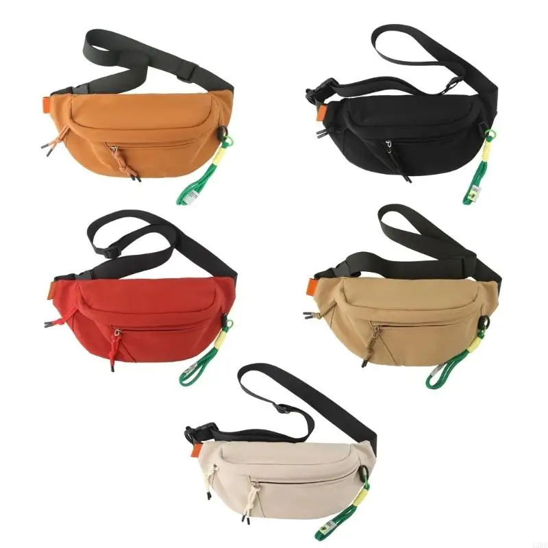 Multi Pocket Waist Belt Bag for Travel and Daily Use Outdoor Cycling Nylon Crossbody Chest Bag Large Zippered Fanny Pack