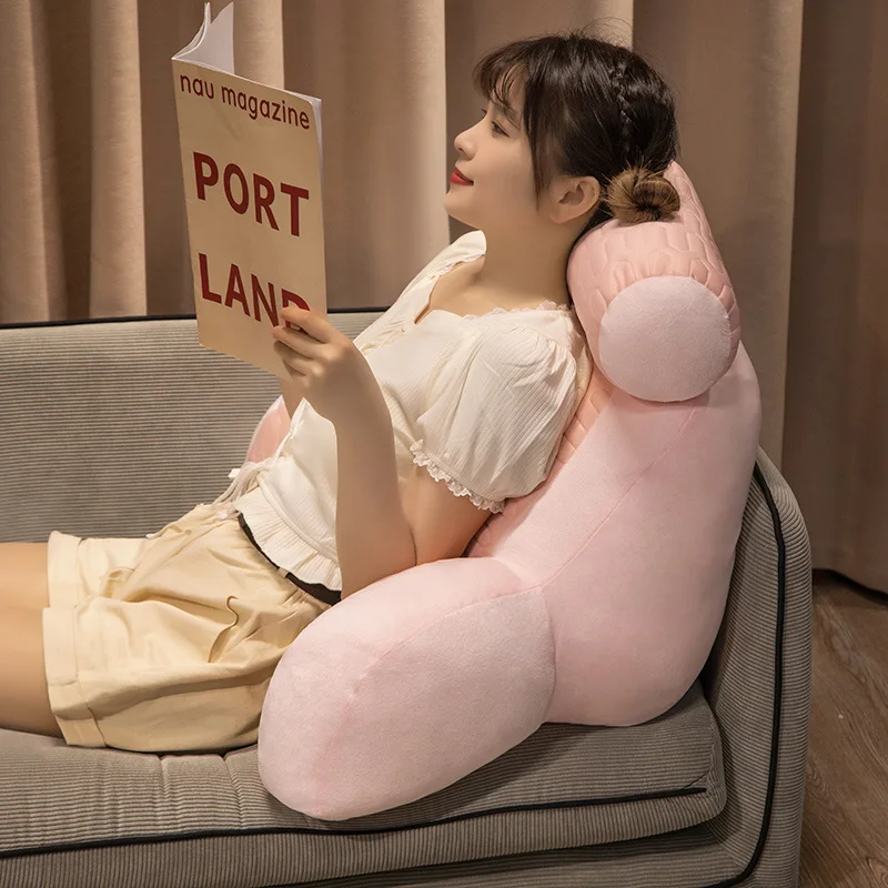 Cute Summer Ice Silk Cartoon Plush Cushion Cute Stuffed Latex Waist Cushion Anime Soft Plushies Office Sofa Chair Pillow Toy