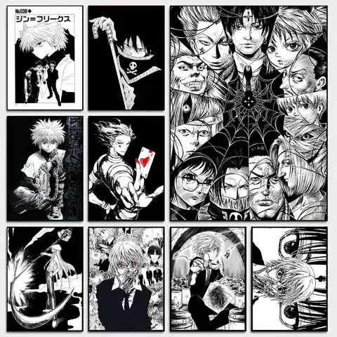 1PC 애니메이션 헌터 X 헌터 클래식 빈티지 포스터 HD 품질 벽 예술 레트로 포스터 홈 룸 벽 장식