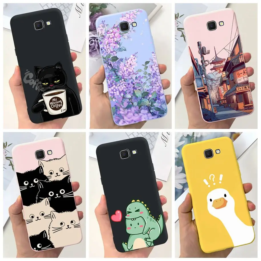 For Samsung Galaxy J7 Prime Case SM-G610F Shockproof Cover Fashion Flower Soft Silicone Phone Cases For Samsung J2 J5 Prime Capa